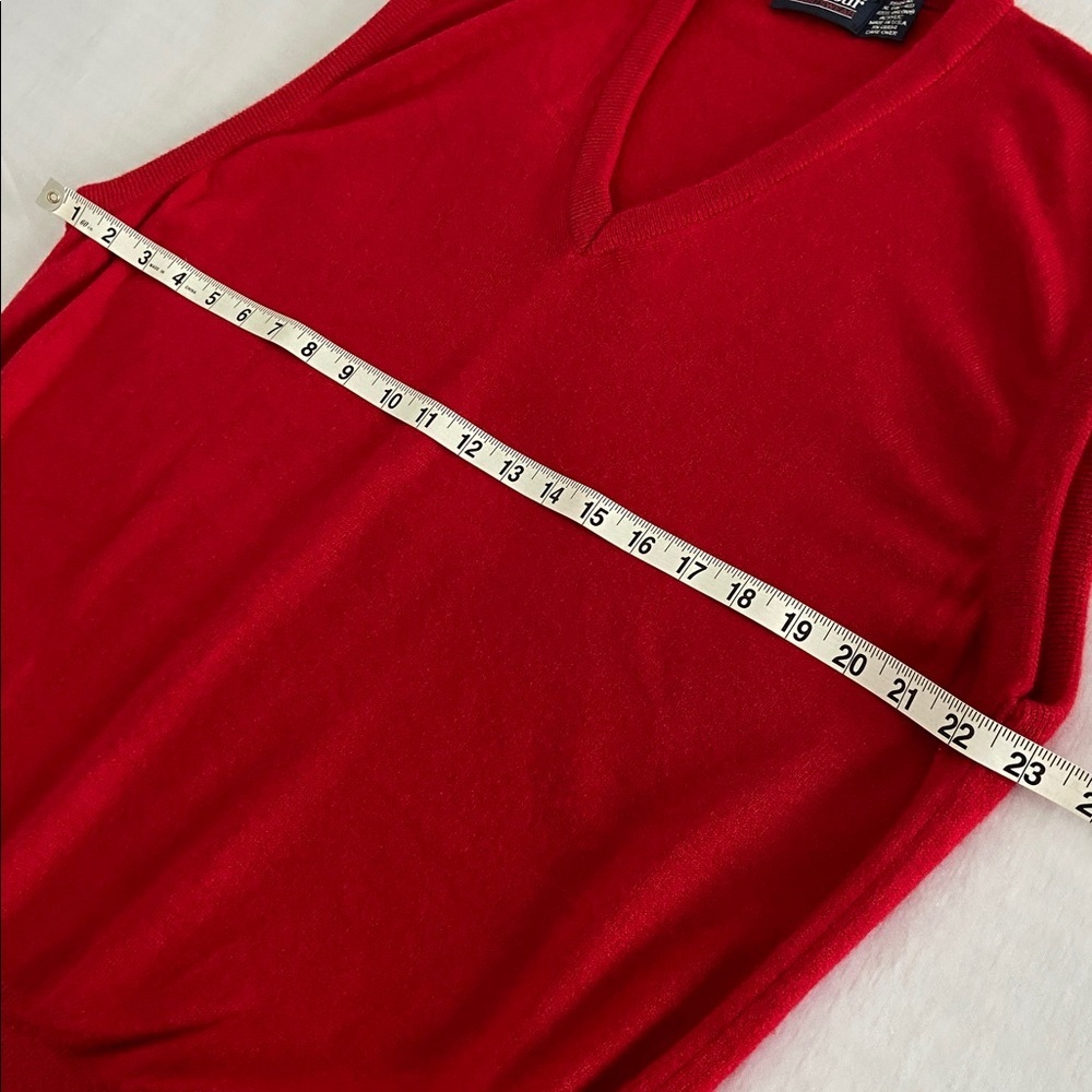 Vintage Par Four Sportswear Sweater Vest Mens X Red V-Neck Acrylic Golf Sz XL - Picture 8 of 8